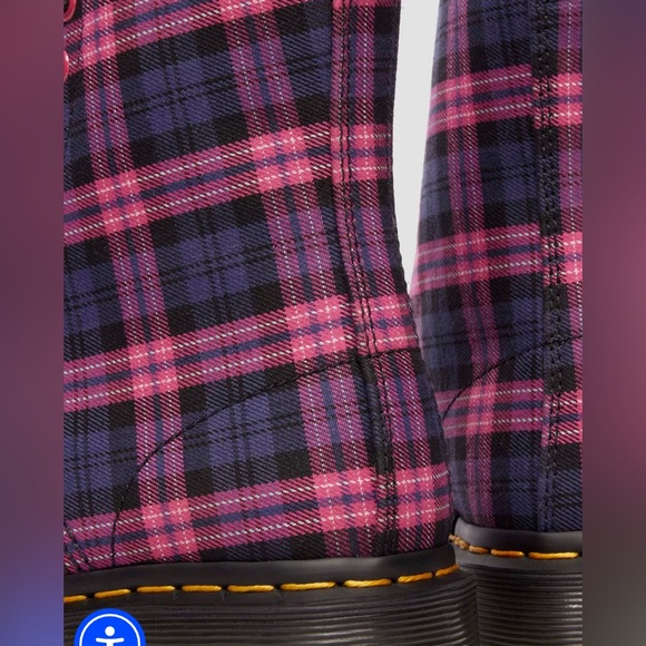 Dr. Martens Pink and Purple Plaid Lace-Up Combat Boots - Picture 5 of 15